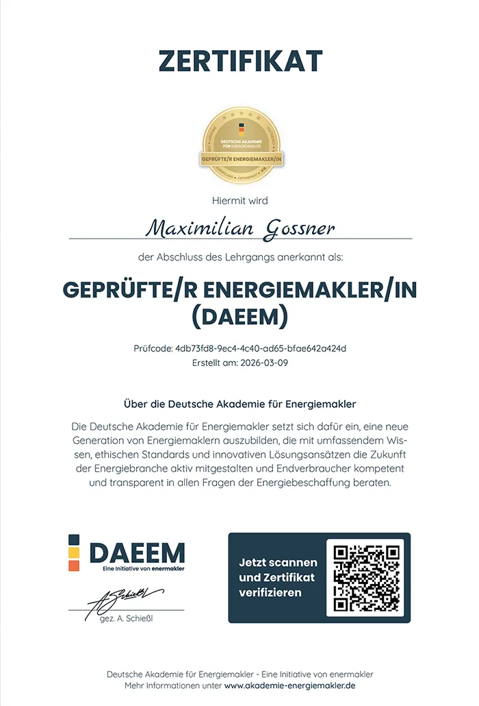 Zertifikat Akademie Energiemakler